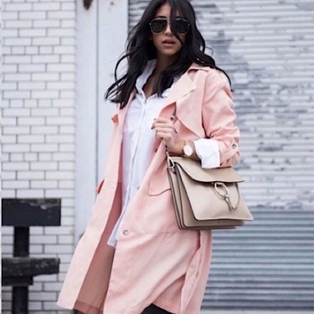 LOVERS + FRIENDS x REVOLVE Trench Coat Pink Belted Size XS